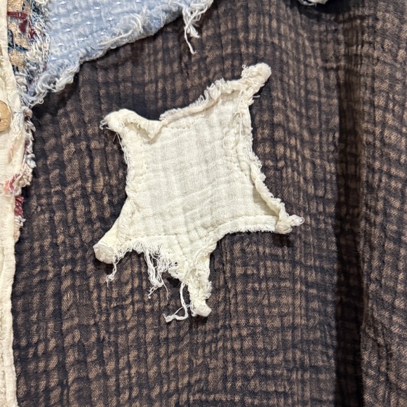 Oli & Hali Patchwork Button-Up Shirt XL - Picture 2 of 8